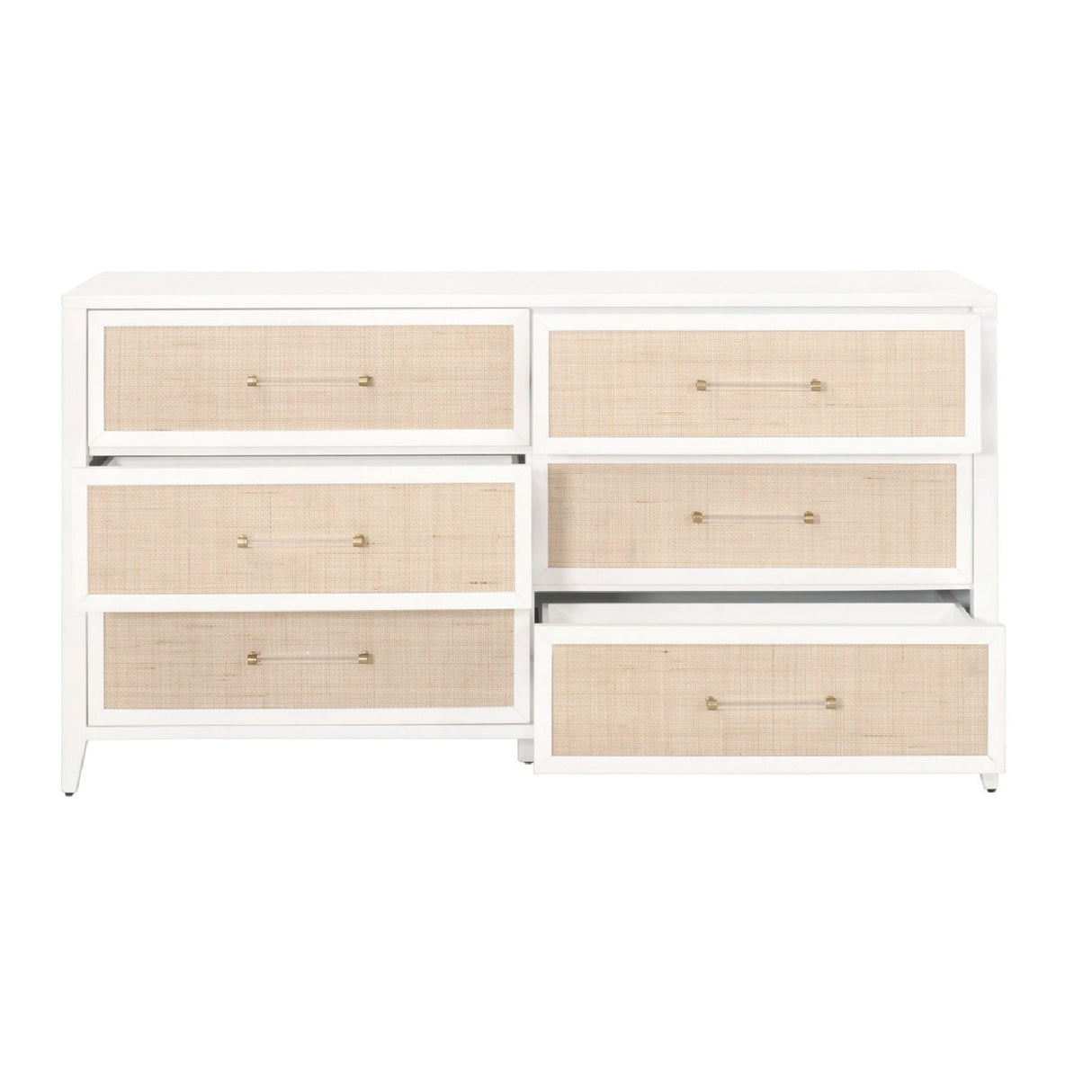 Modern European furniture - Rattan Inlaid 6-Drawer Double Dresser - www.oroa.com
