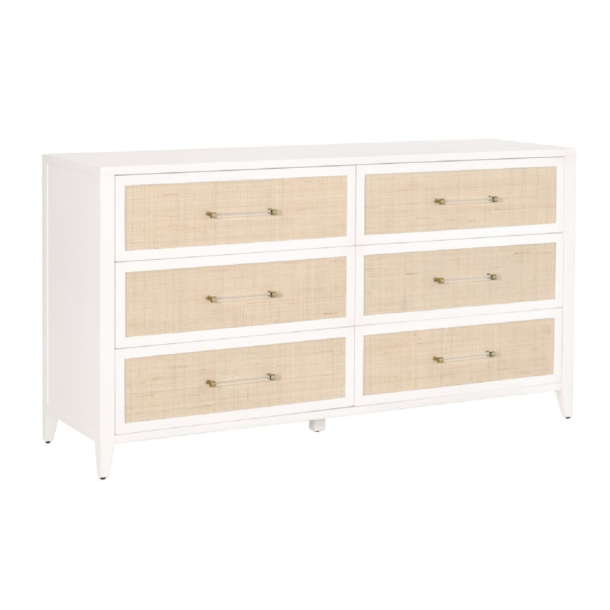 Modern European furniture - Rattan Inlaid 6-Drawer Double Dresser - www.oroa.com