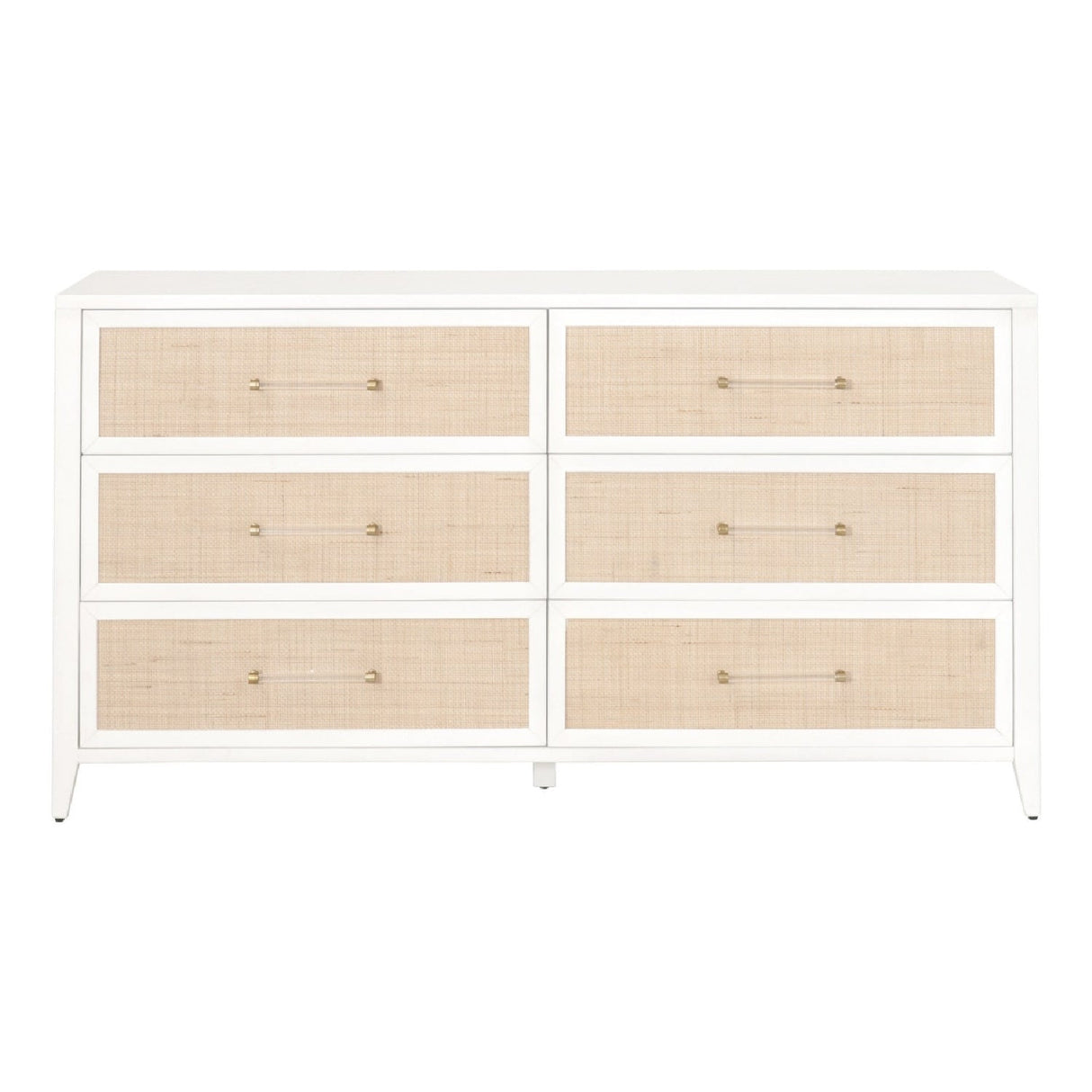 Modern European furniture - Rattan Inlaid 6-Drawer Double Dresser - www.oroa.com