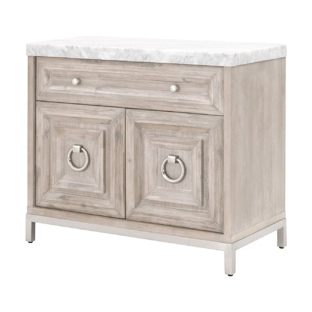 Modern European furniture - Marble Topped Acacia Media Cabinet - www.oroa.com