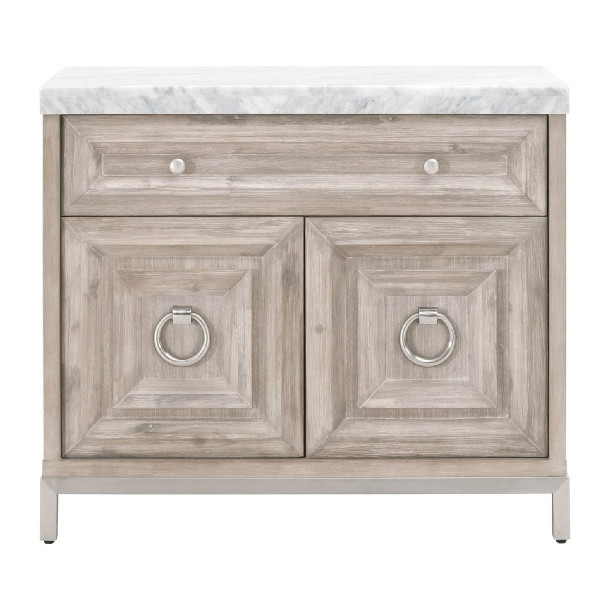 Modern European furniture - Marble Topped Acacia Media Cabinet - www.oroa.com