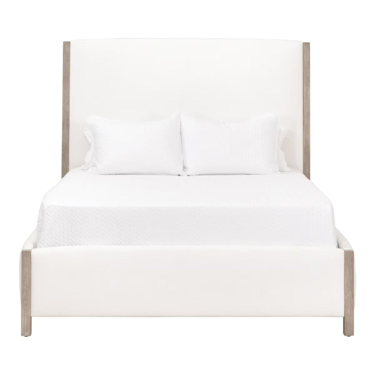 Solid Wood Framed Queen Bed | Living Essentials Emmett – front view