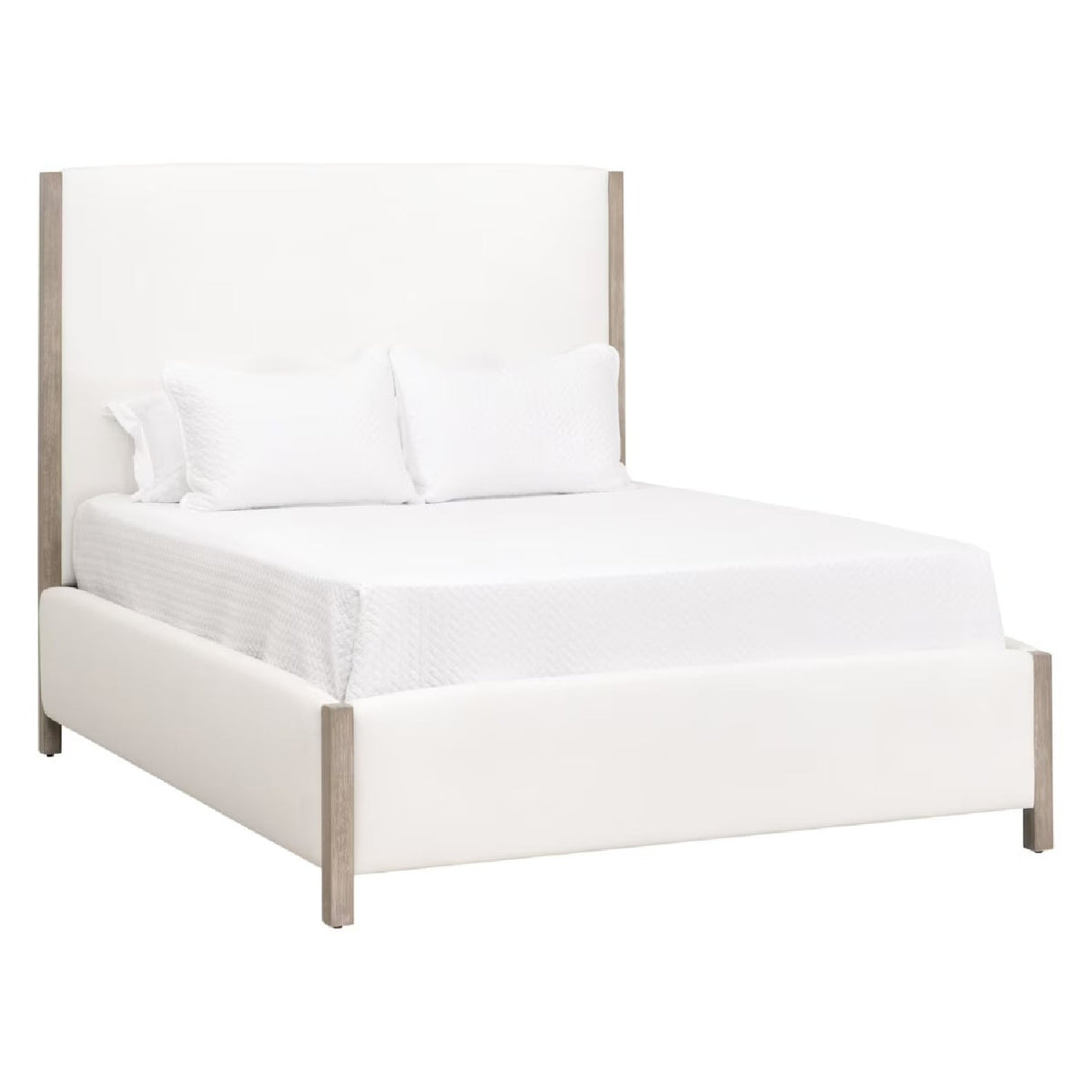 Solid Wood Framed Queen Bed | Living Essentials Emmett – side view