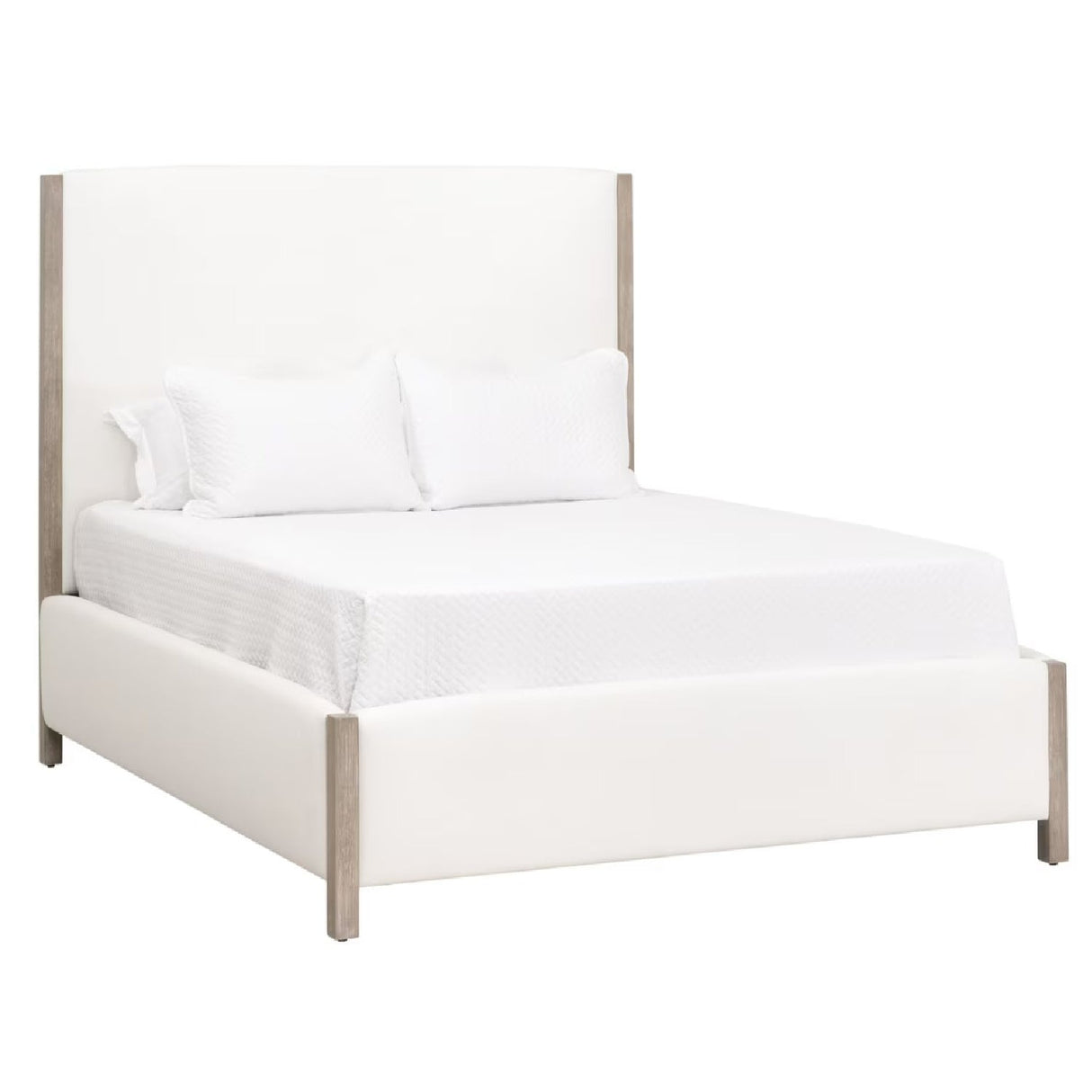 Solid Wood Framed King Bed | Living Essentials Emmett – side view