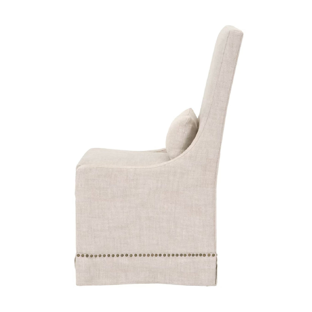 Modern European furniture - Cream Linen Skirted Dining Chairs (2) - www.oroa.com