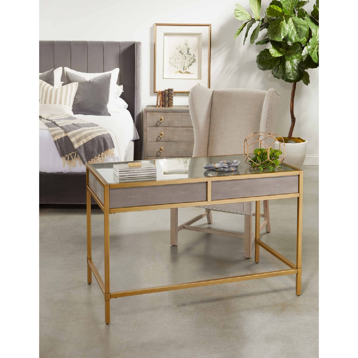French Linen Wingback Accent Chair | Living Essentials Chateau – alternate view 8