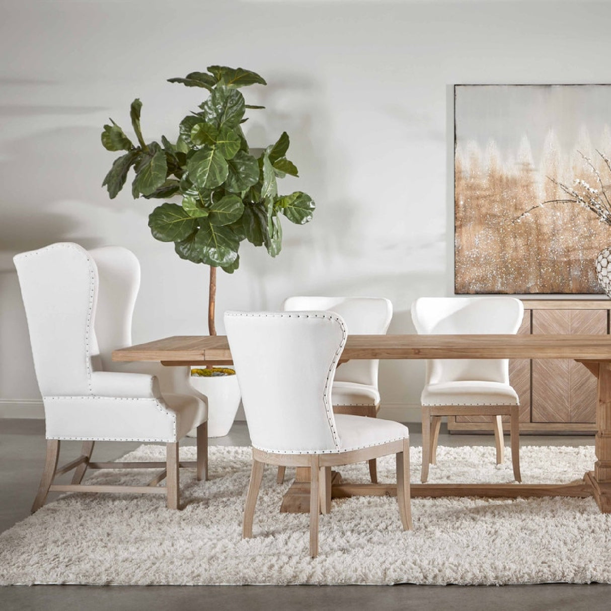 French Linen Wingback Accent Chair | Living Essentials Chateau – alternate view 10