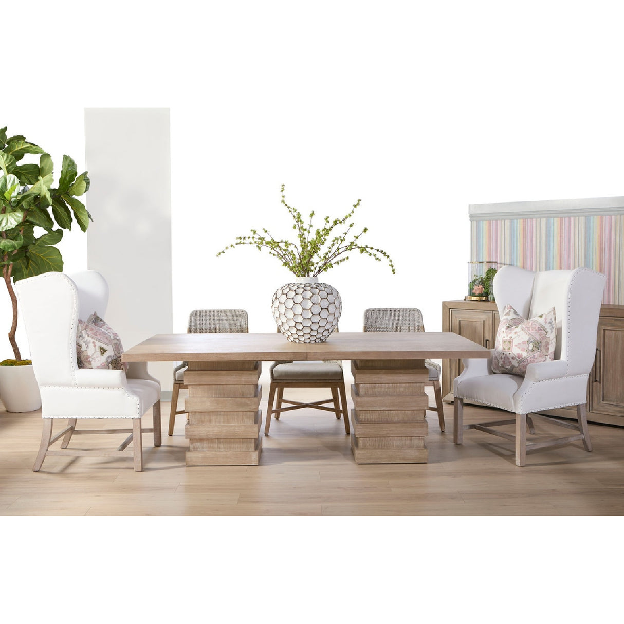 French Linen Wingback Accent Chair | Living Essentials Chateau – alternate view 20