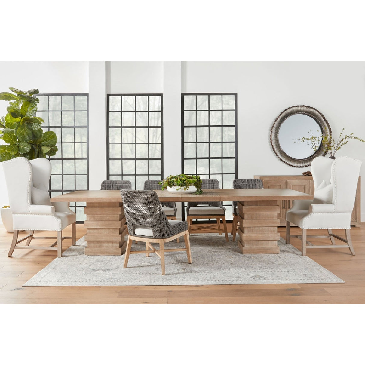 French Linen Wingback Accent Chair | Living Essentials Chateau