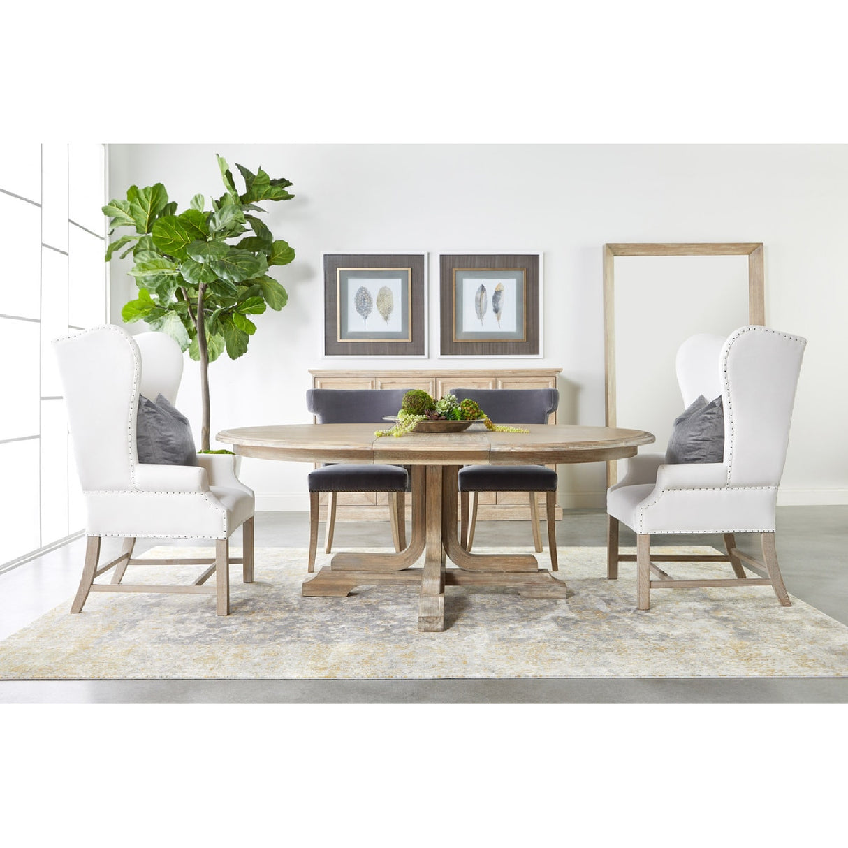 French Linen Wingback Accent Chair | Living Essentials Chateau – alternate view 17