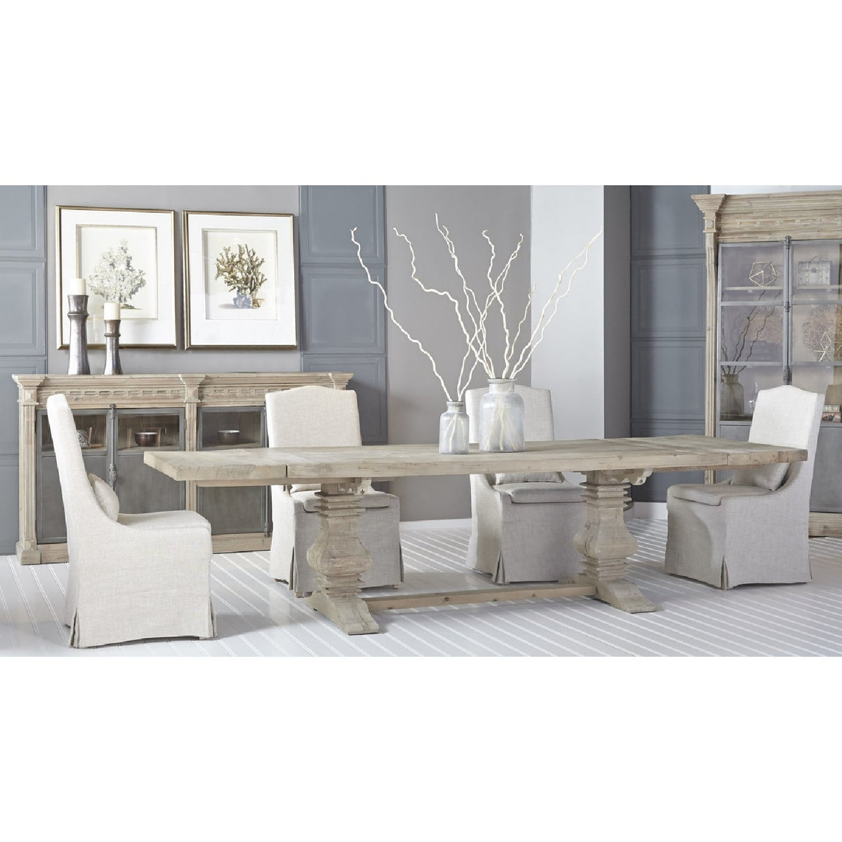 French Linen Skirted Dining Chairs (2) | Living Essentials Colette – alternate view 11
