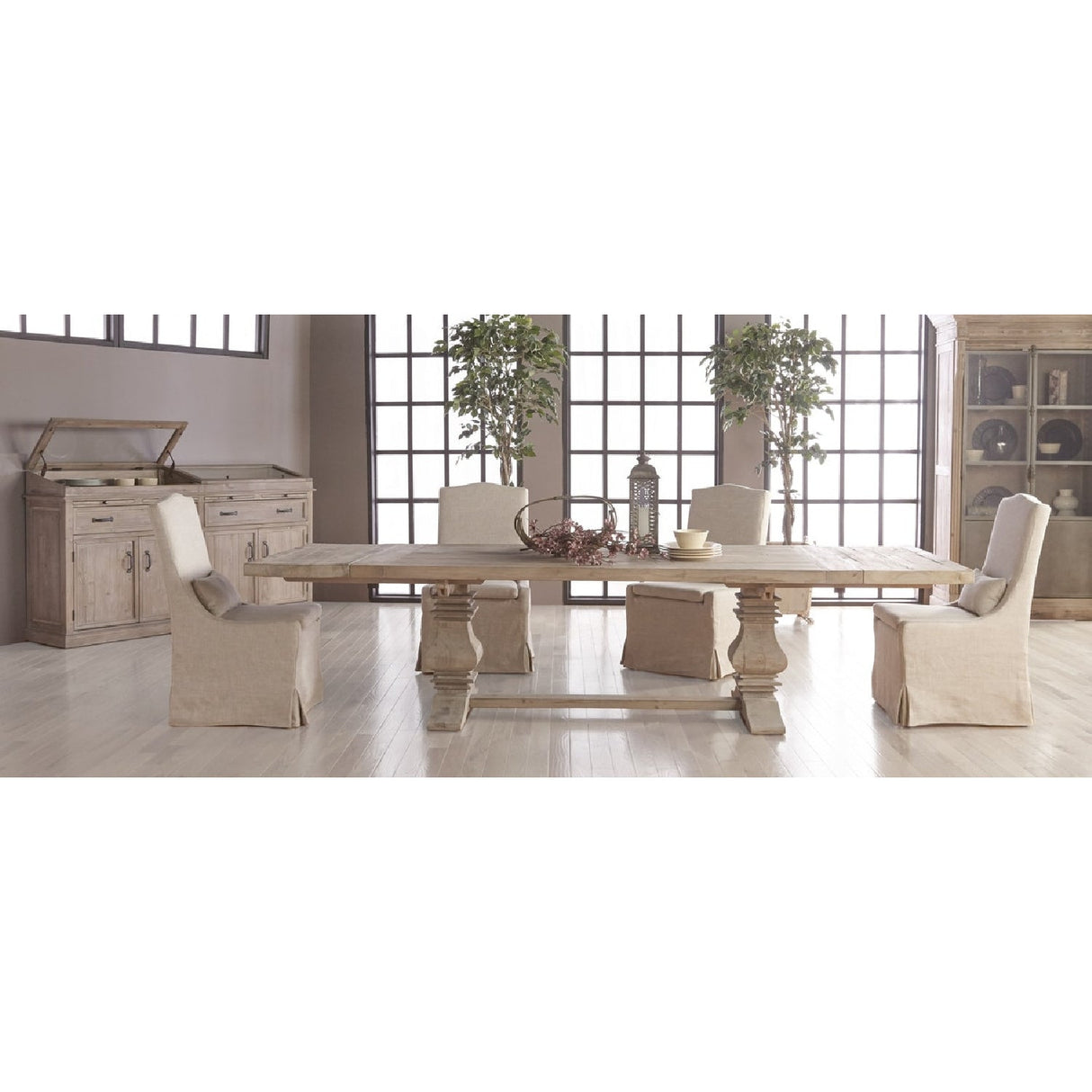 French Linen Skirted Dining Chairs (2) | Living Essentials Colette – alternate view 12