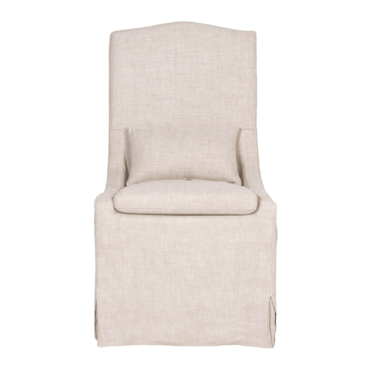 French Linen Skirted Dining Chairs (2) | Living Essentials Colette – side view