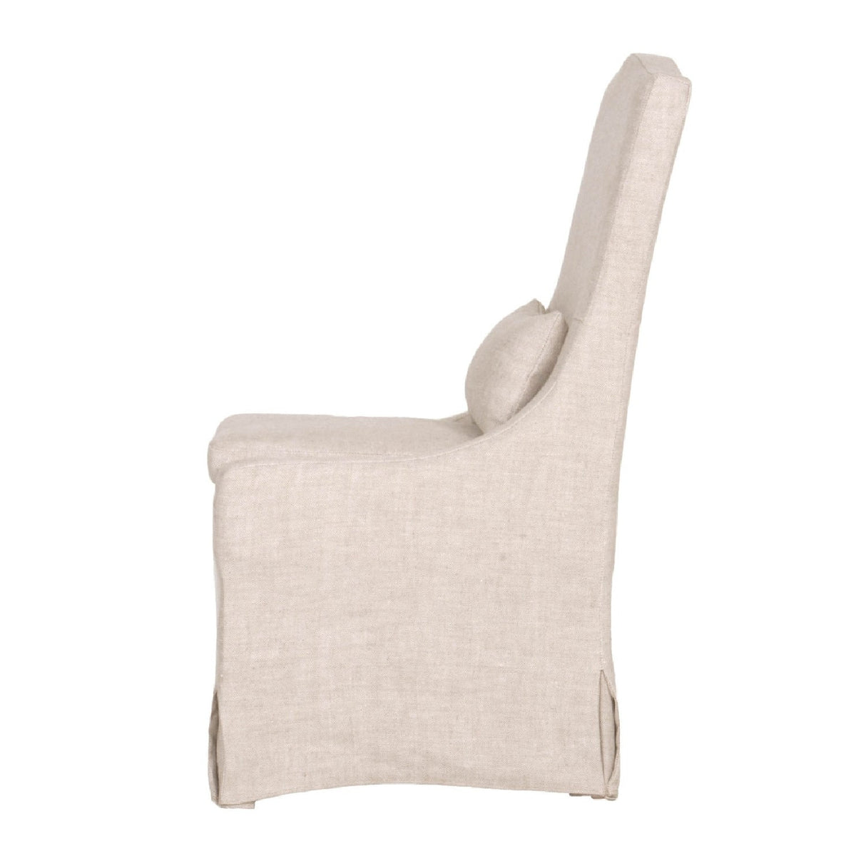 French Linen Skirted Dining Chairs (2) | Living Essentials Colette – rear view