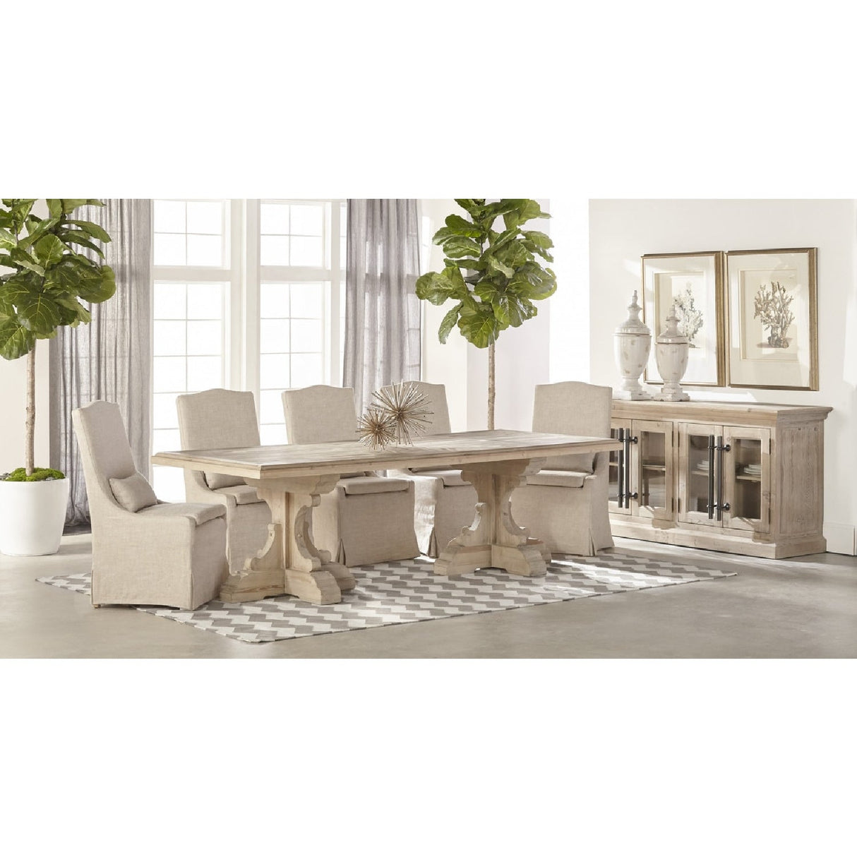 French Linen Skirted Dining Chairs (2) | Living Essentials Colette – alternate view 10
