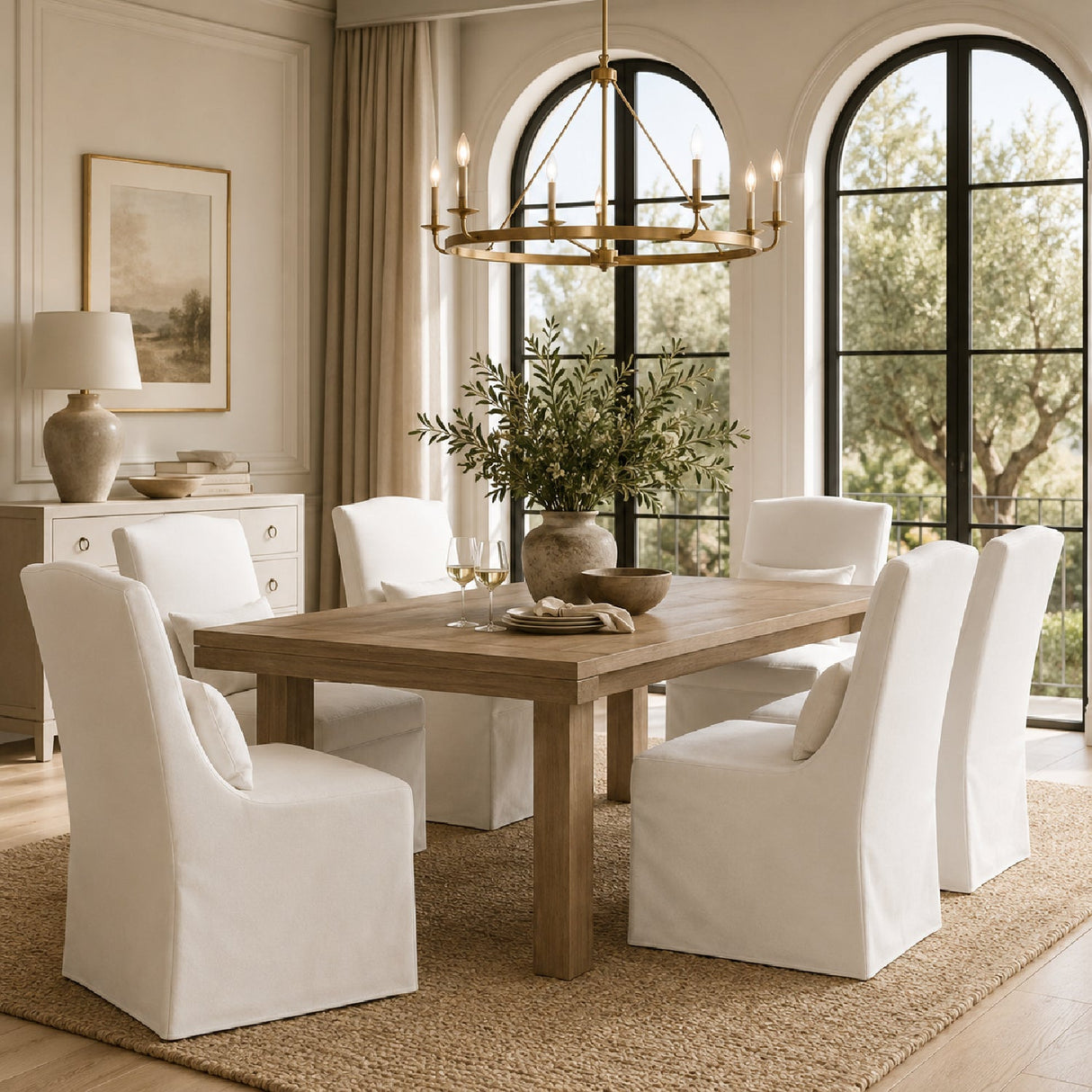 French Linen Skirted Dining Chairs (2) | Living Essentials Colette – alternate view 15