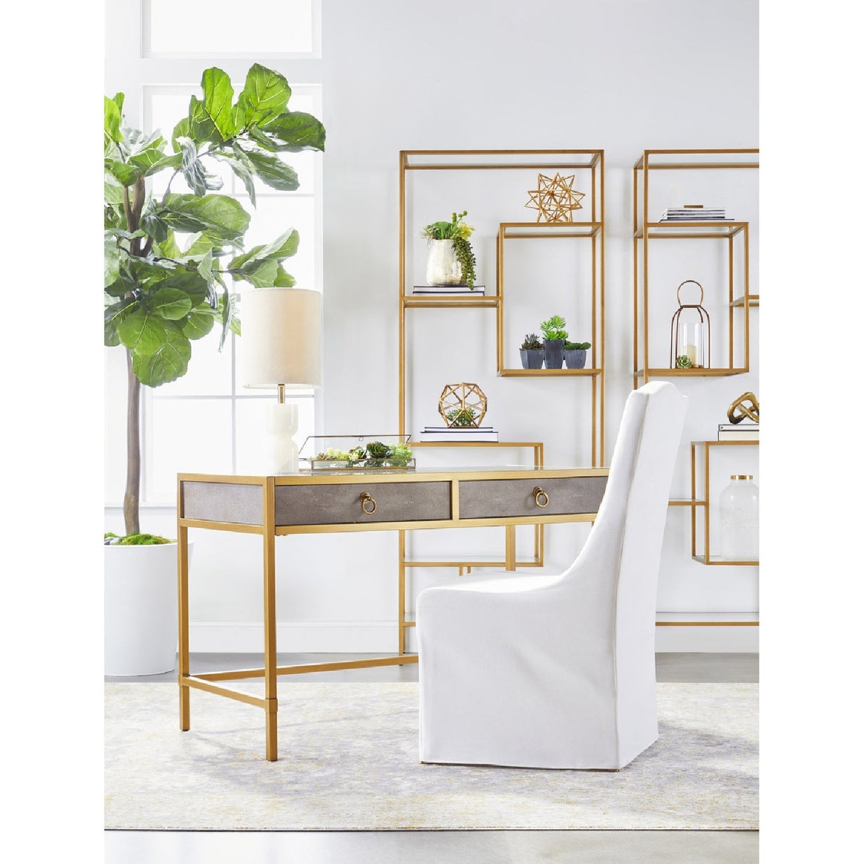French Linen Skirted Dining Chairs (2) | Living Essentials Colette – alternate view 23