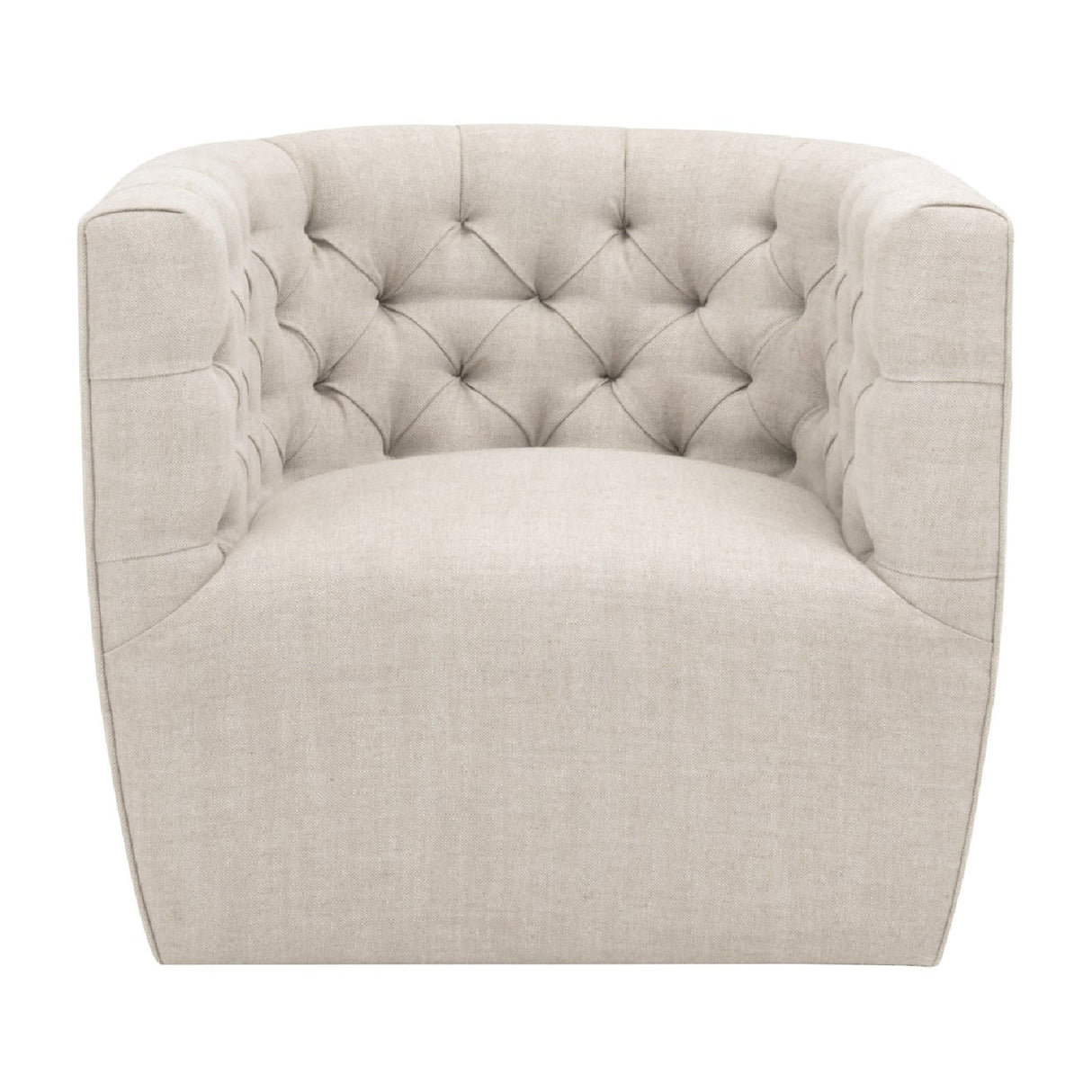 Tufted Back Swivel Club Chair | Living Essentials Marcel – front view