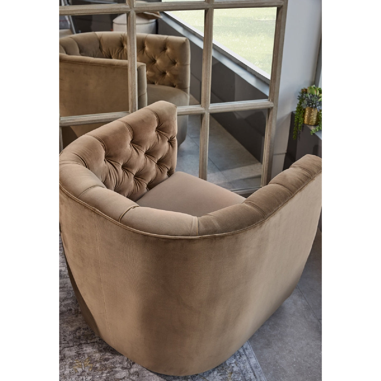 Tufted Back Swivel Club Chair | Living Essentials Marcel – alternate view 20