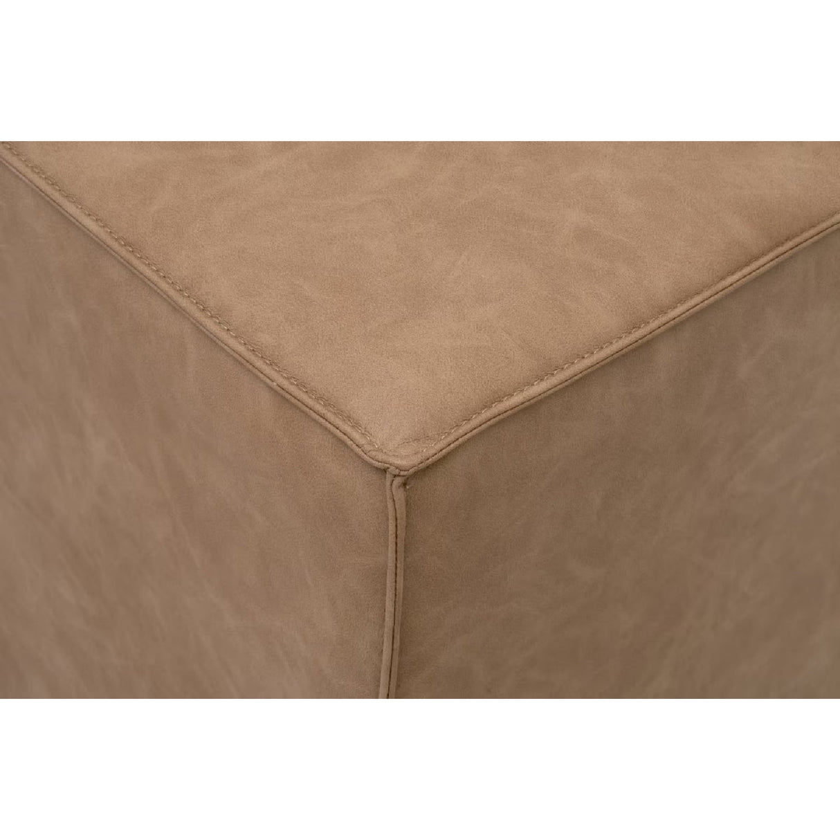 Modern European furniture - Brown Vegan Leather Cube Ottoman - www.oroa.com