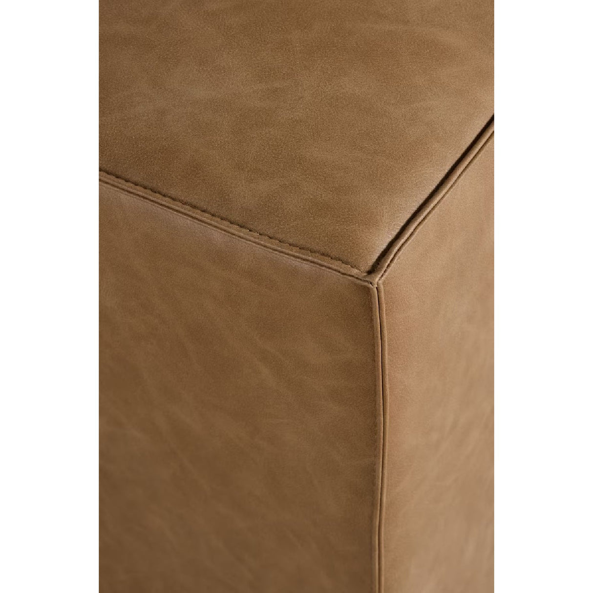 Modern European furniture - Brown Vegan Leather Cube Ottoman - www.oroa.com