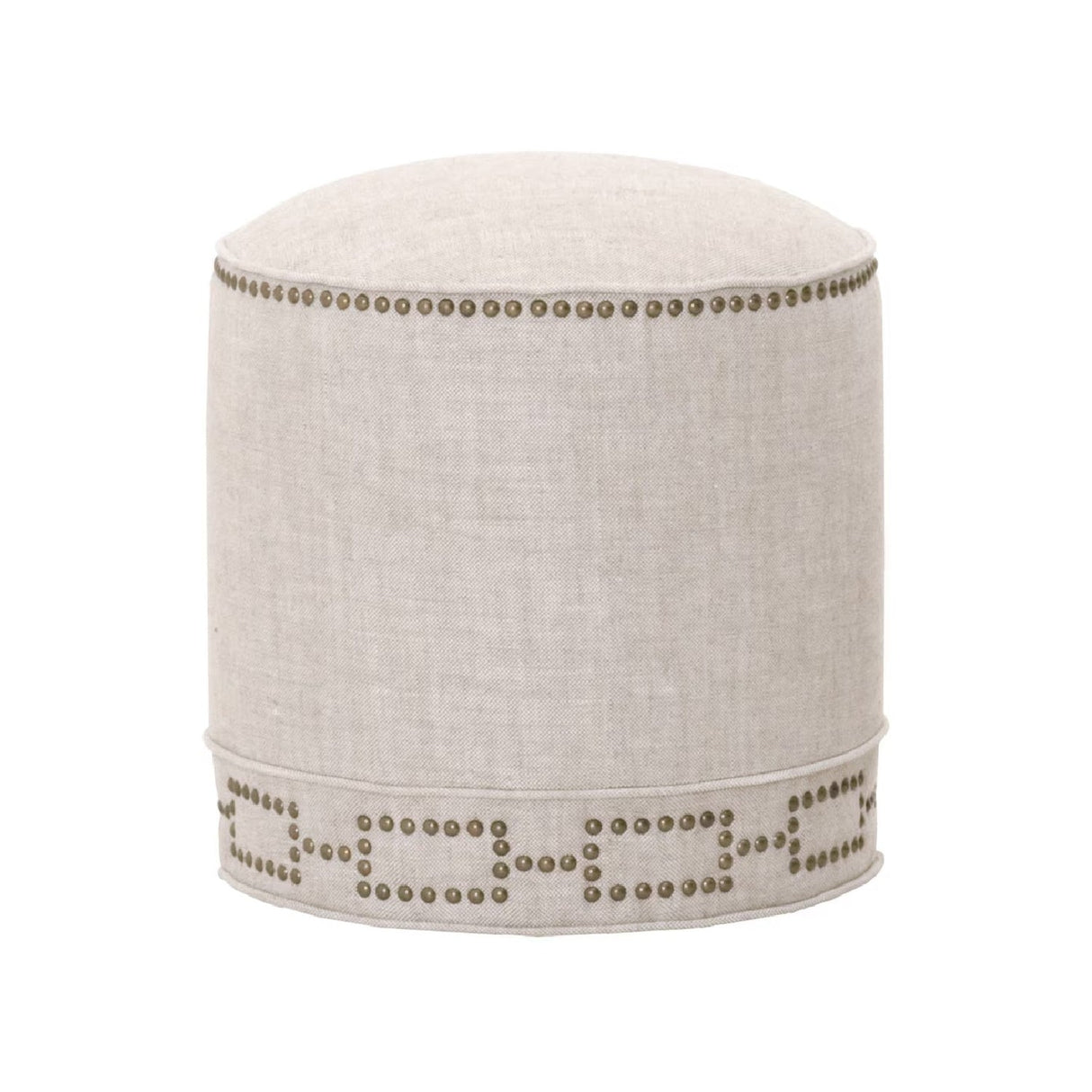 Modern European furniture - Cylindrical French Linen Ottoman - www.oroa.com
