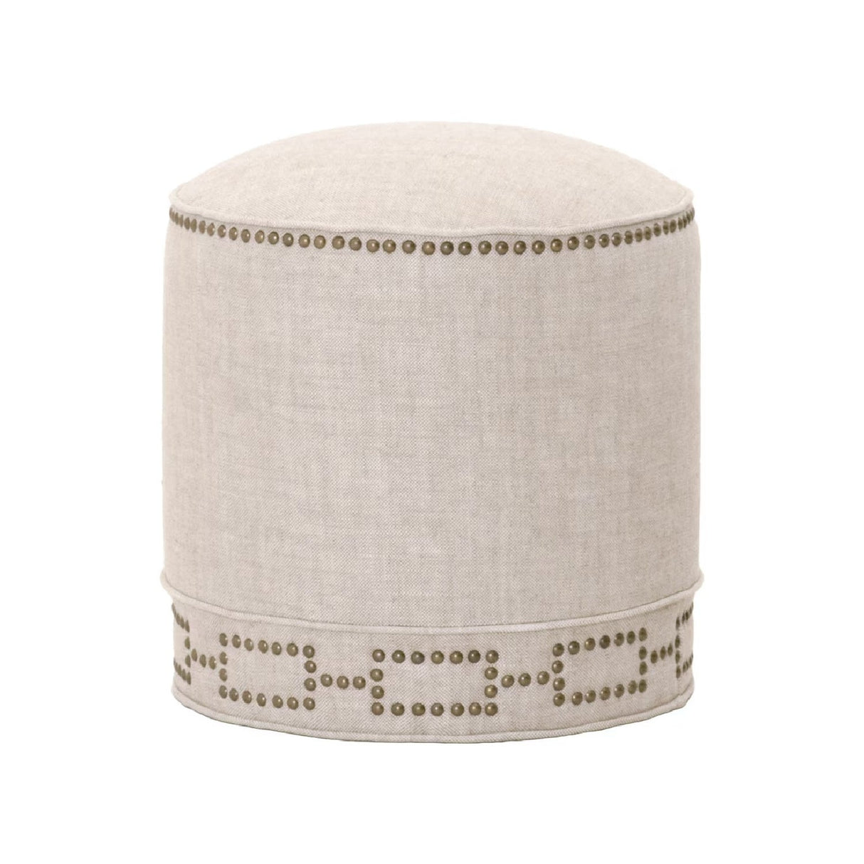 Modern European furniture - Cylindrical French Linen Ottoman - www.oroa.com
