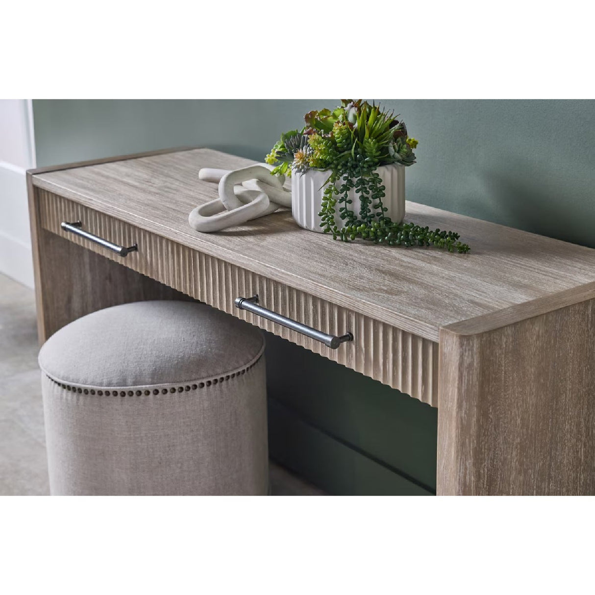 Modern European furniture - Cylindrical French Linen Ottoman - www.oroa.com