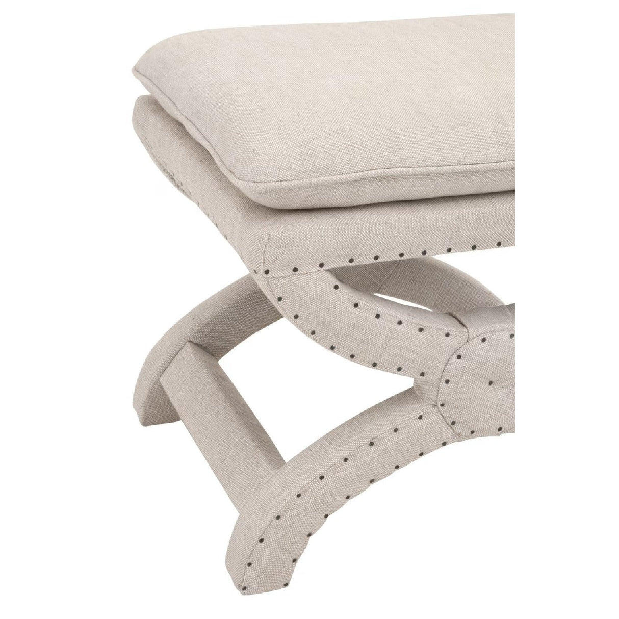 Modern European furniture - Beige French Linen Ottoman - www.oroa.com