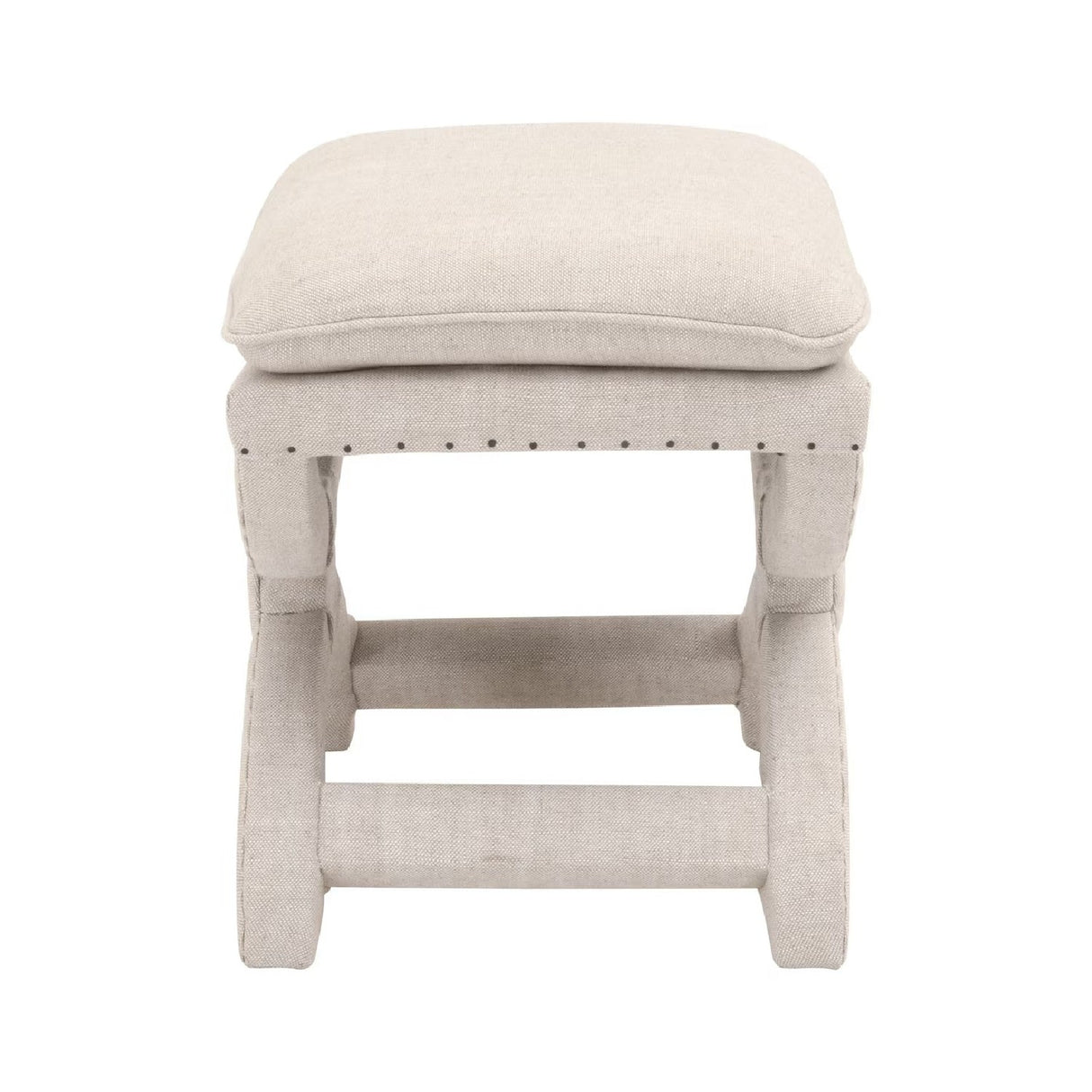 Modern European furniture - Beige French Linen Ottoman - www.oroa.com