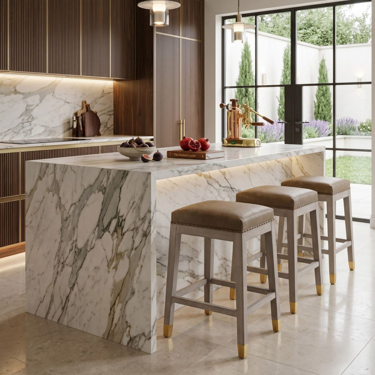 Modern European furniture - Vegan Leather Seat Counter Stool - www.oroa.com