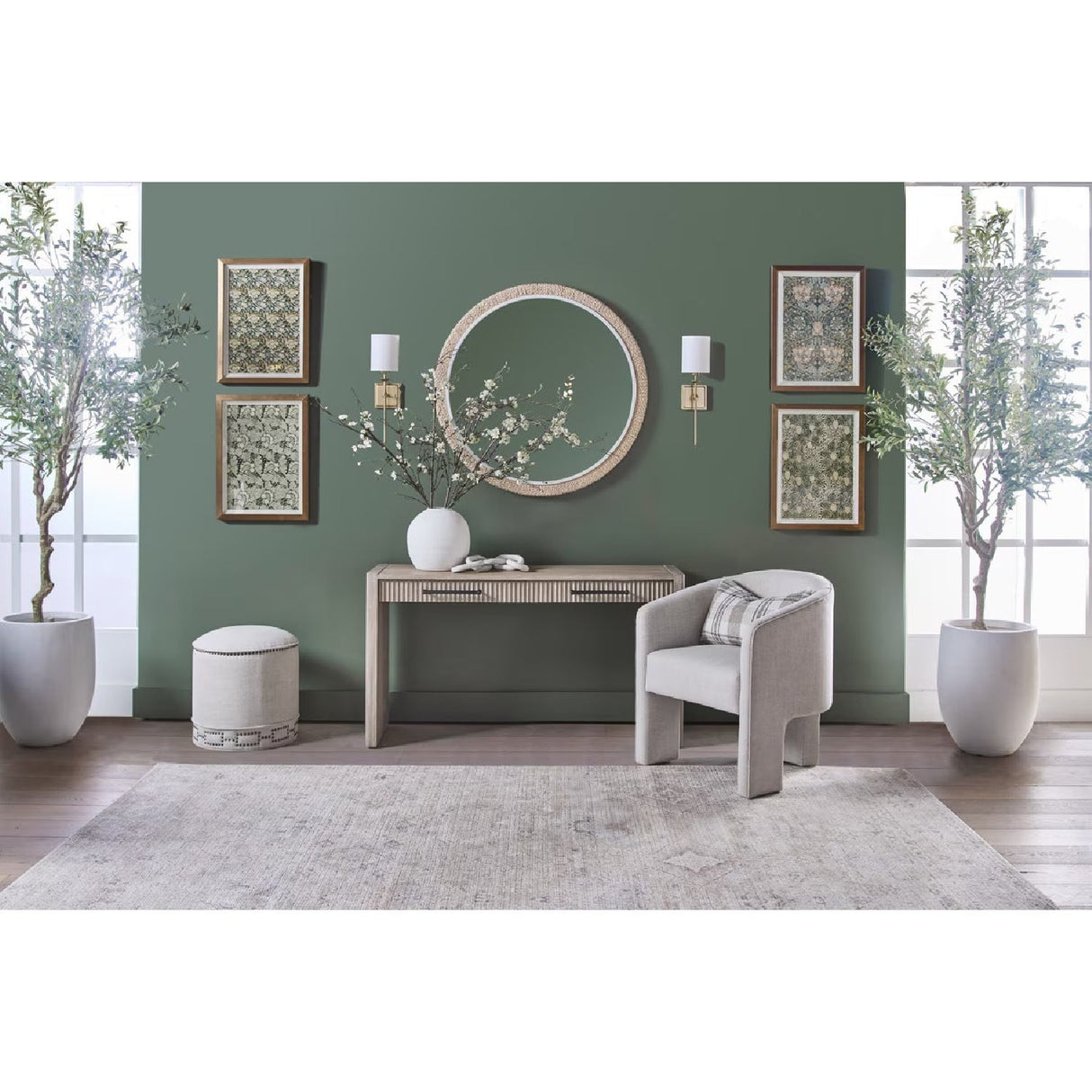 Modern European furniture - French Linen 3-Legged Accent Chair - www.oroa.com