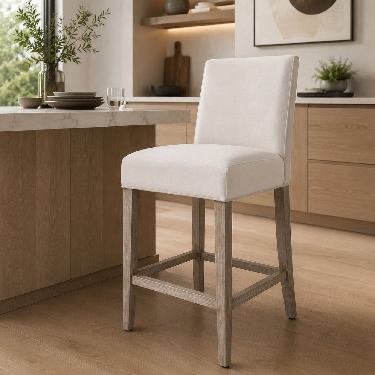 Two-Toned Counter Stool | Living Essentials Duet – angled view