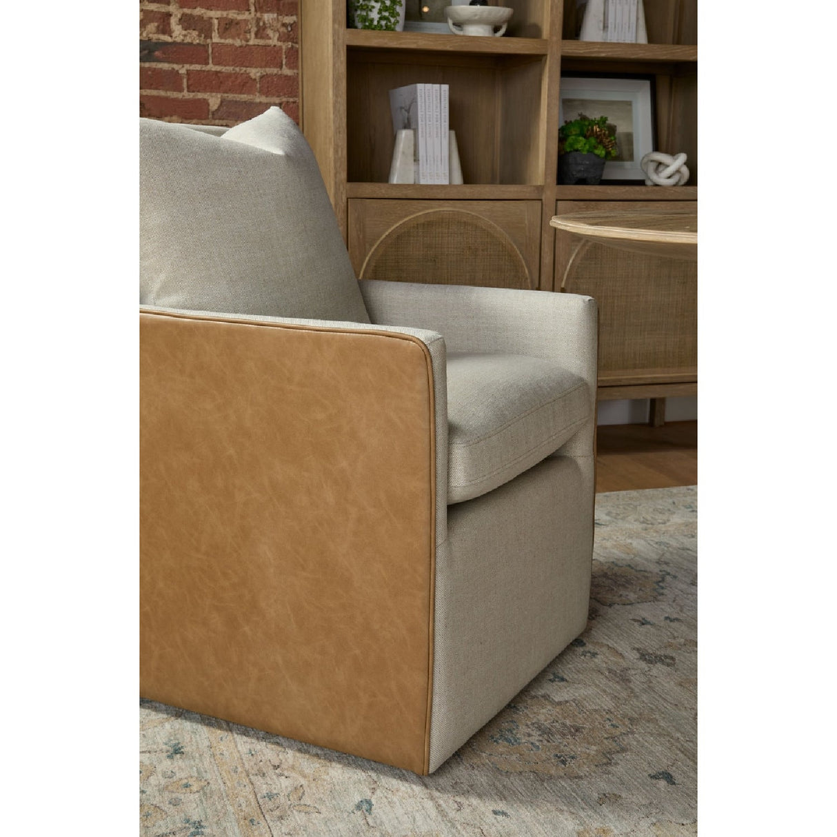 Two-Toned Wheeled Lounge Chair | Living Essentials Harmony – alternate view 36
