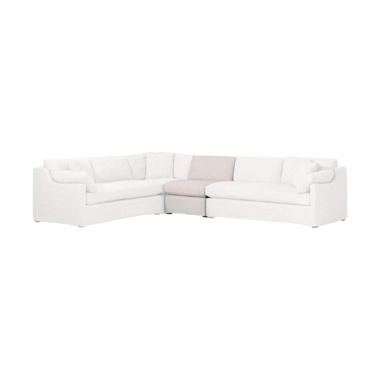 Modern European furniture - Cream Skirted Modular Accent Chair - www.oroa.com