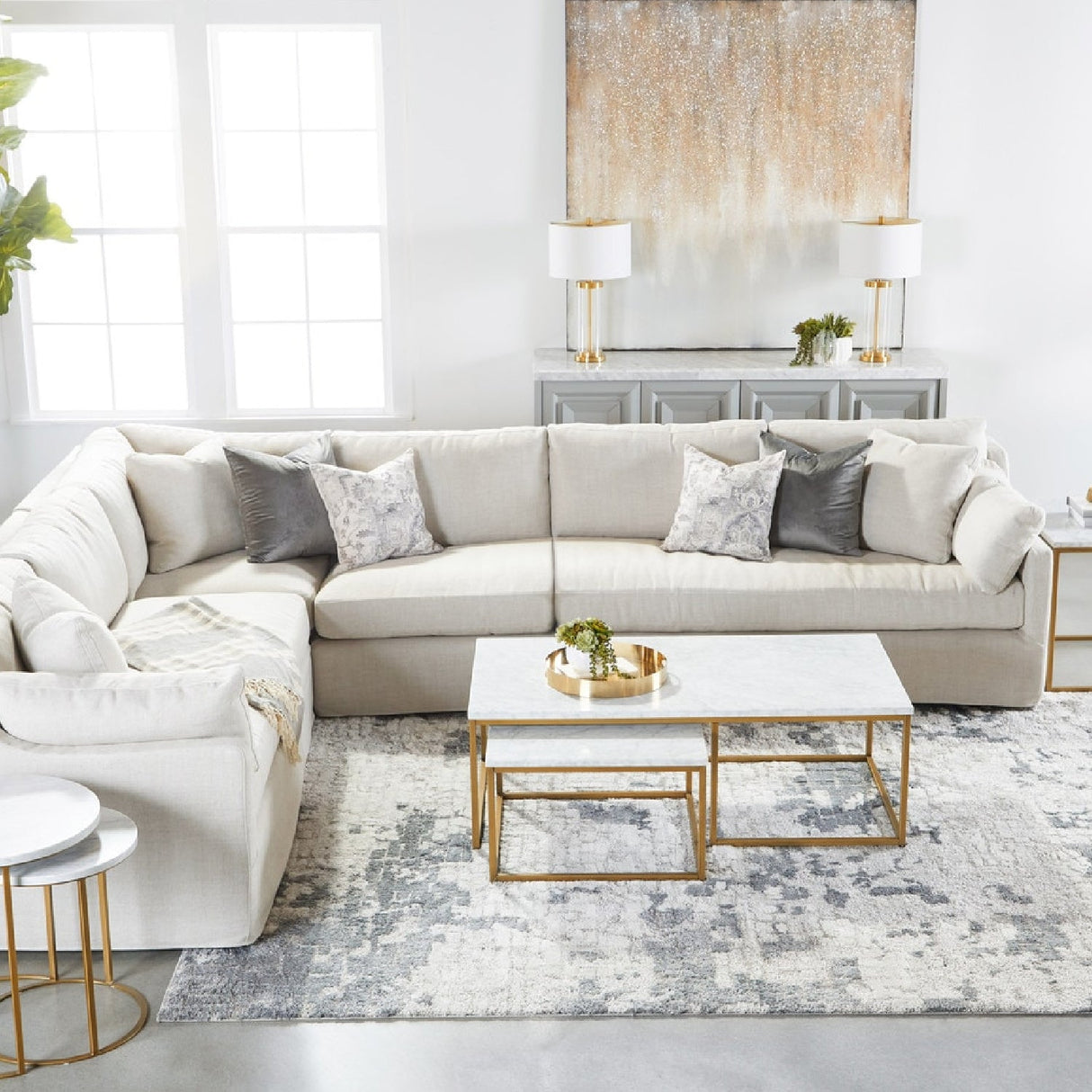 Modern European furniture - Cream Skirted Modular Accent Chair - www.oroa.com