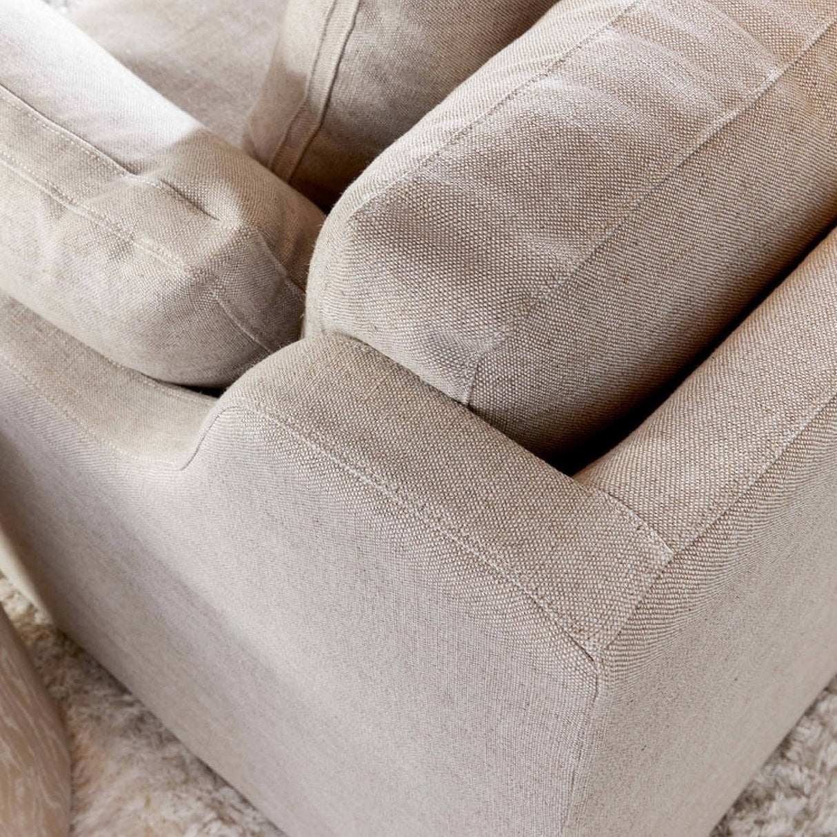 Modern European furniture - Cream Skirted Sofa - www.oroa.com