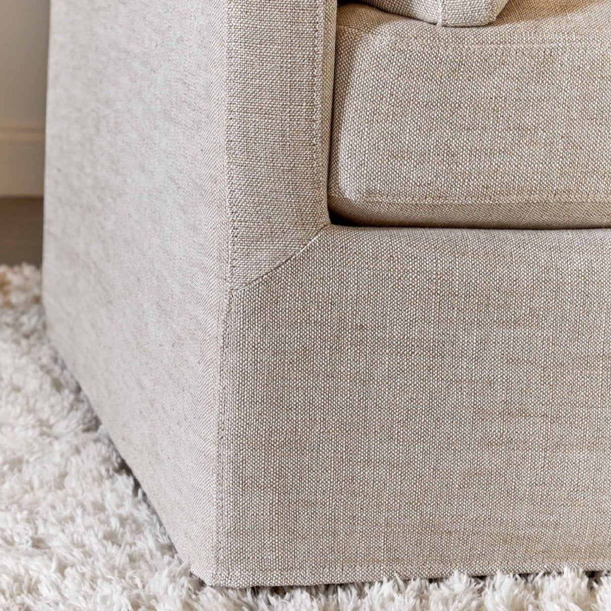 Modern European furniture - Cream Skirted Sofa - www.oroa.com