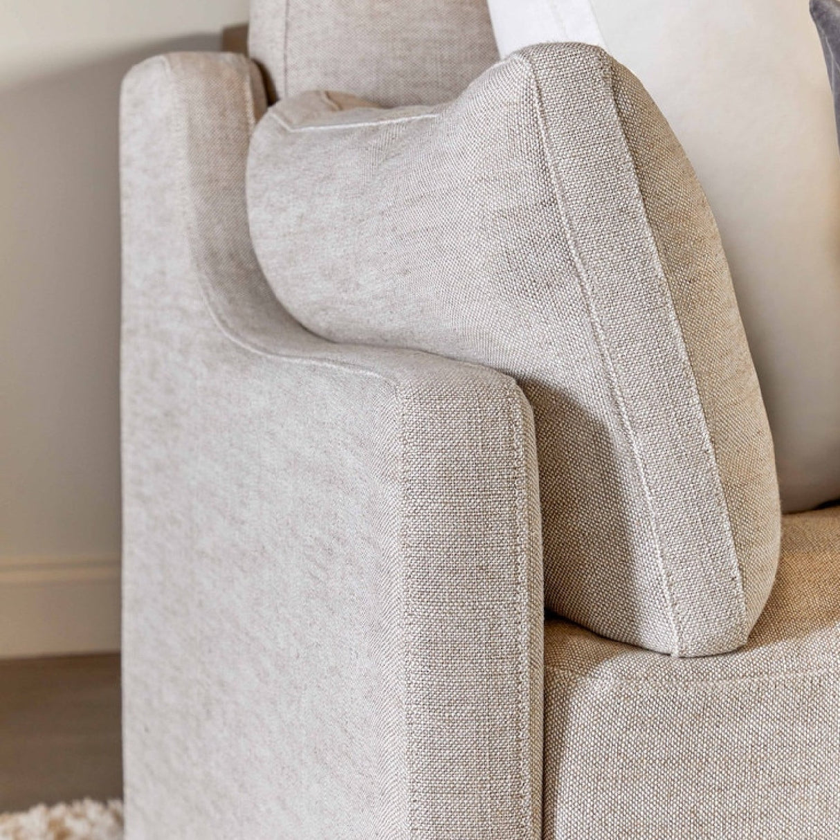 Modern European furniture - Cream Skirted Sofa - www.oroa.com
