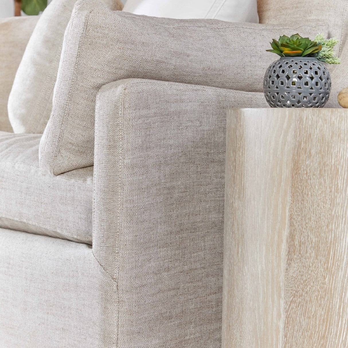 Modern European furniture - Cream Skirted Sofa - www.oroa.com