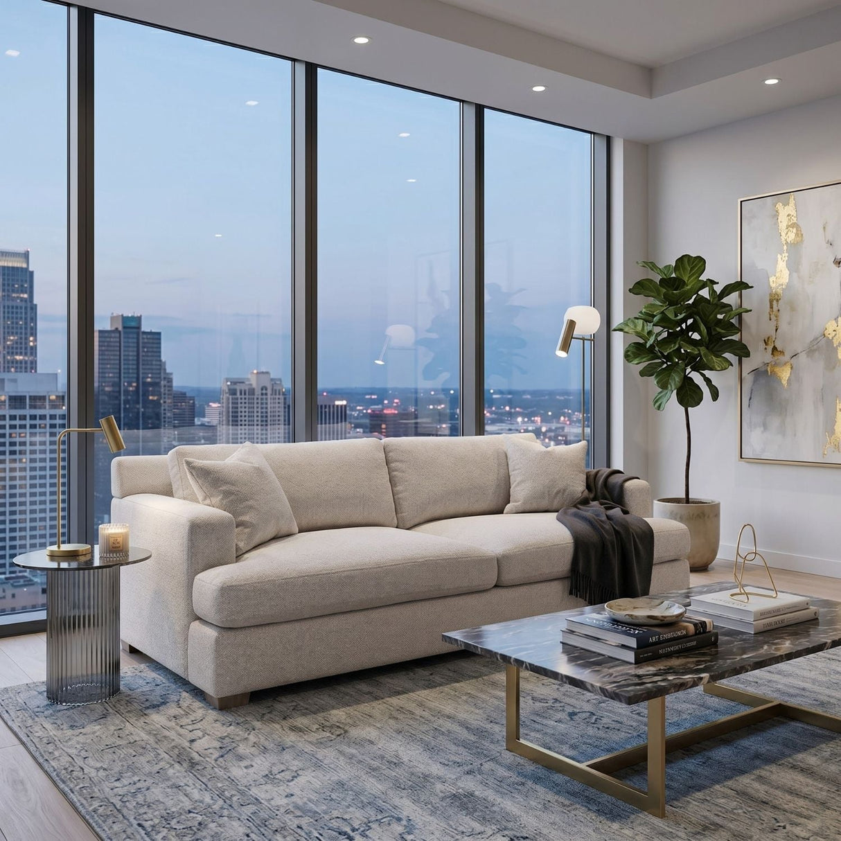 Modern European furniture - Linen Upholstered Sofa - www.oroa.com