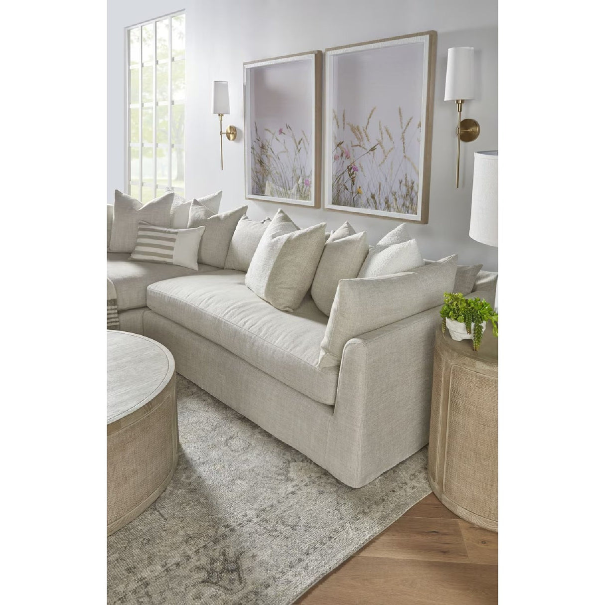 Beige Slipcover Sectional Sofa | Living Essentials Haven – alternate view 7