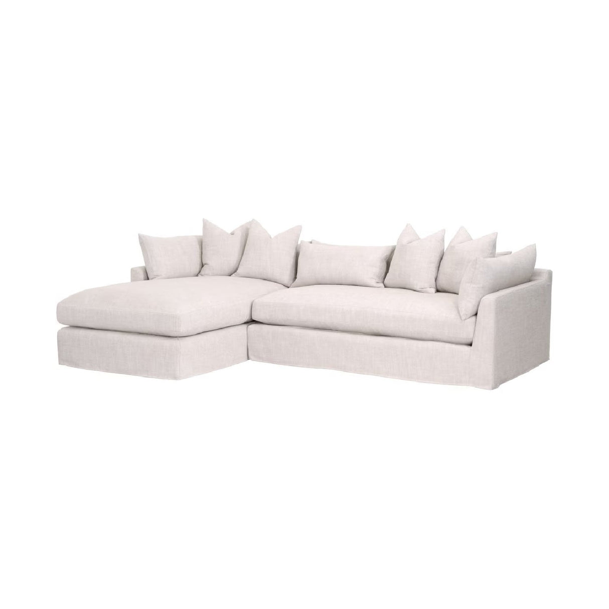 Beige Slipcover Sectional Sofa | Living Essentials Haven – side view