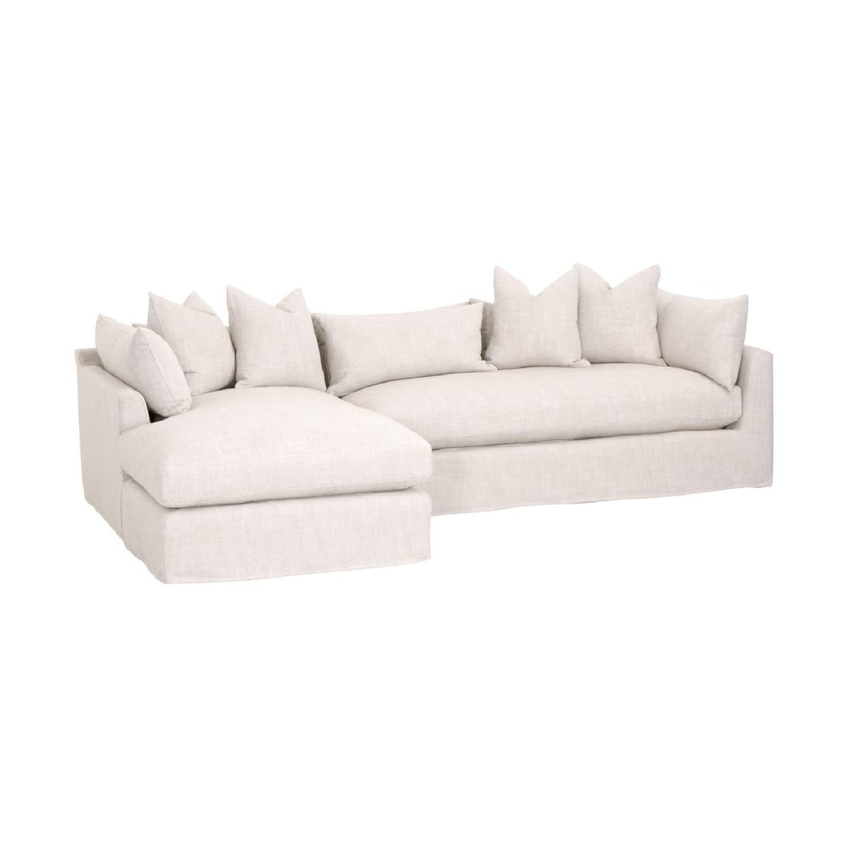 Beige Slipcover Sectional Sofa | Living Essentials Haven – rear view