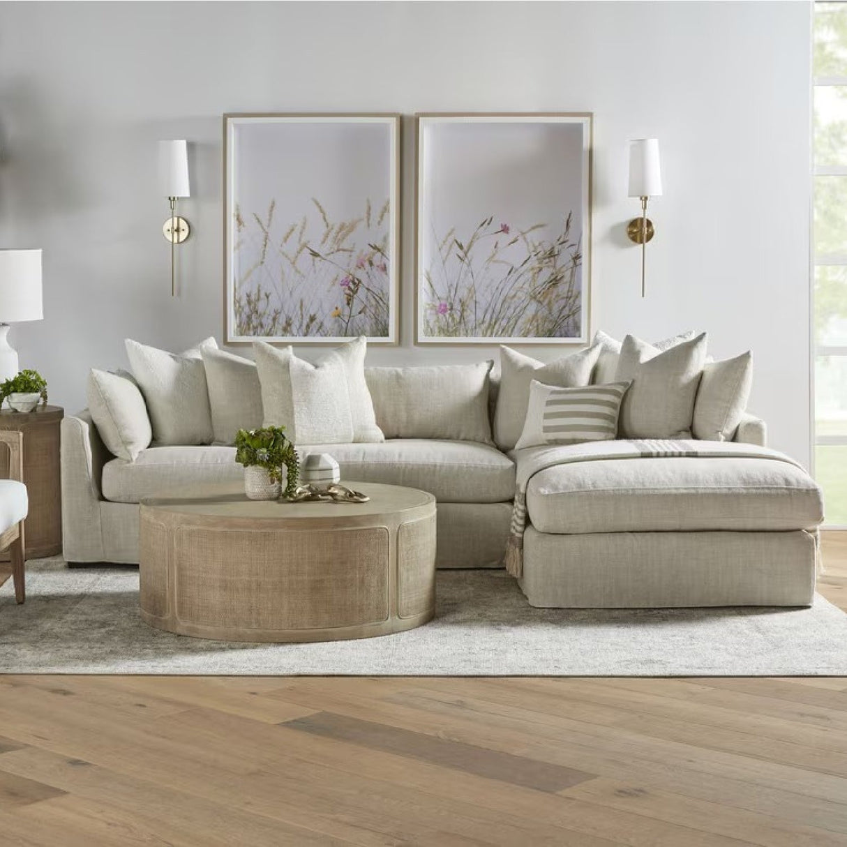 Beige Slipcover Sectional Sofa | Living Essentials Haven – alternate view 9