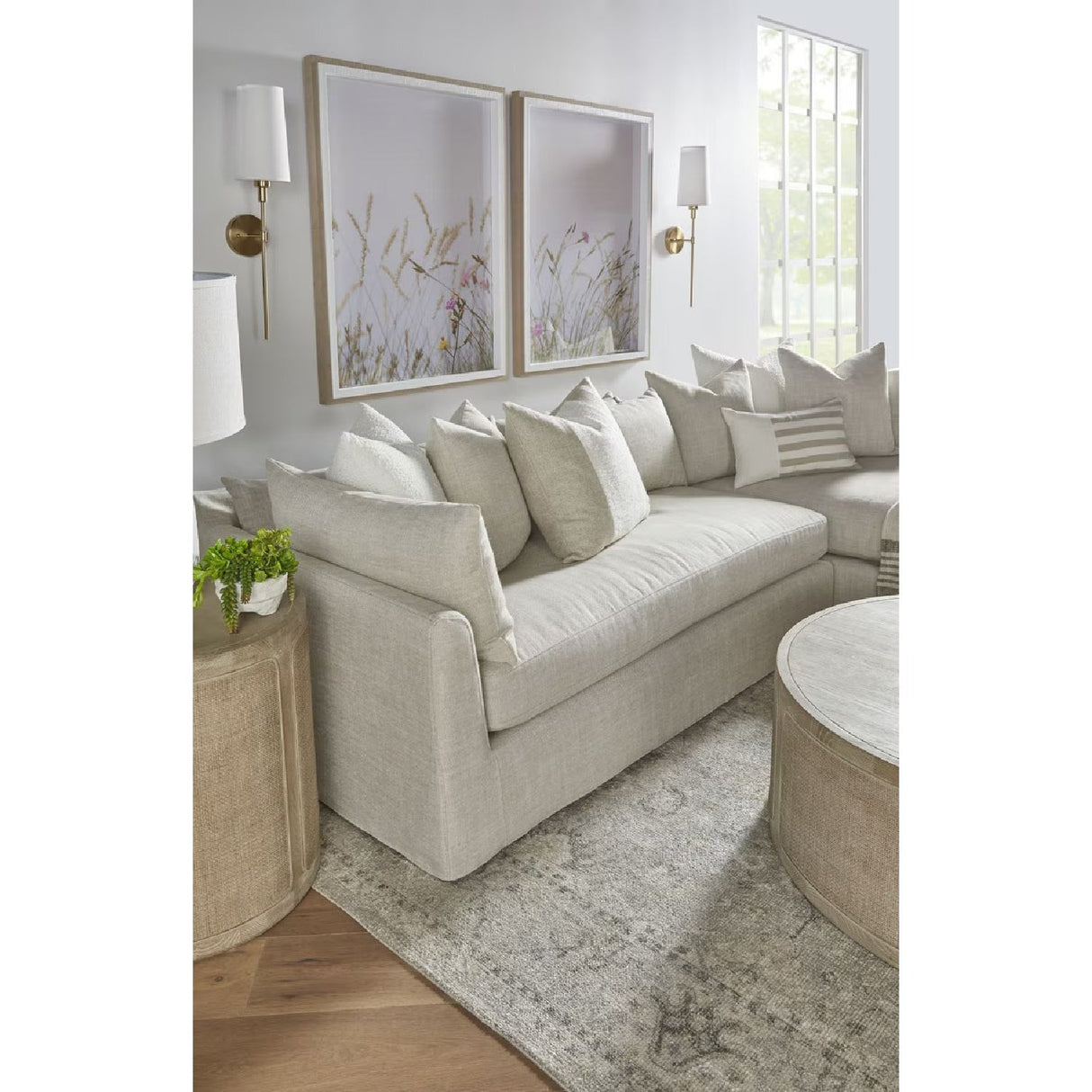 Beige Slipcover Sectional Sofa | Living Essentials Haven – alternate view 13