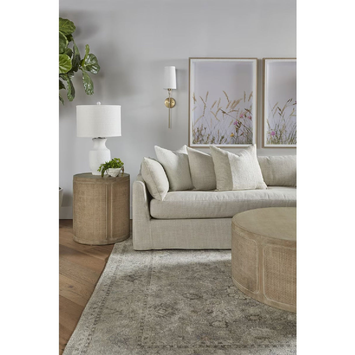 Beige Slipcover Sectional Sofa | Living Essentials Haven – alternate view 14