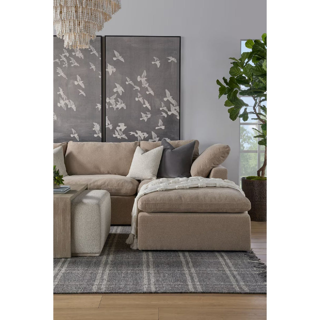 Modern European furniture - Square Cushioned Modular Ottoman - www.oroa.com