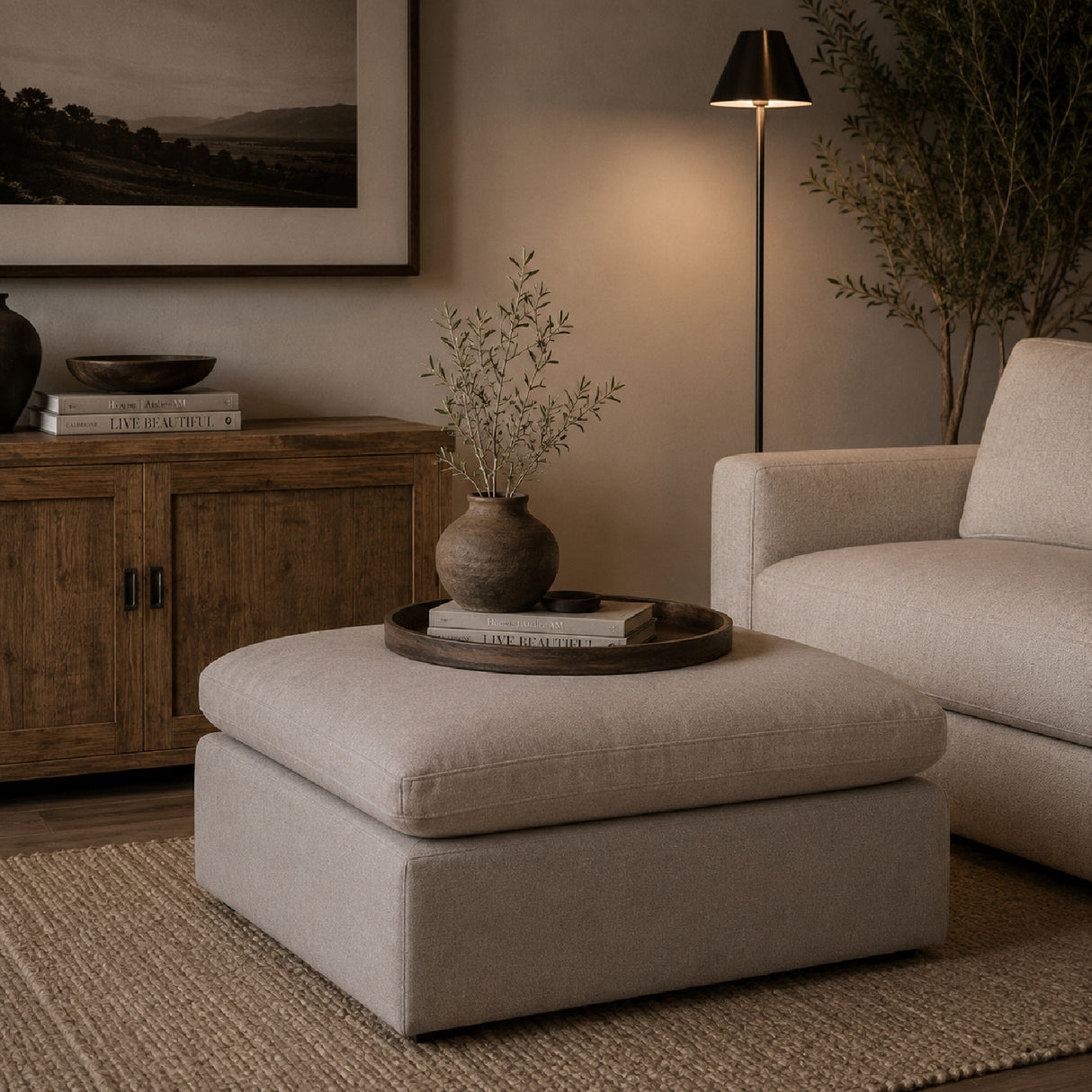 Modern European furniture - Square Cushioned Modular Ottoman - www.oroa.com