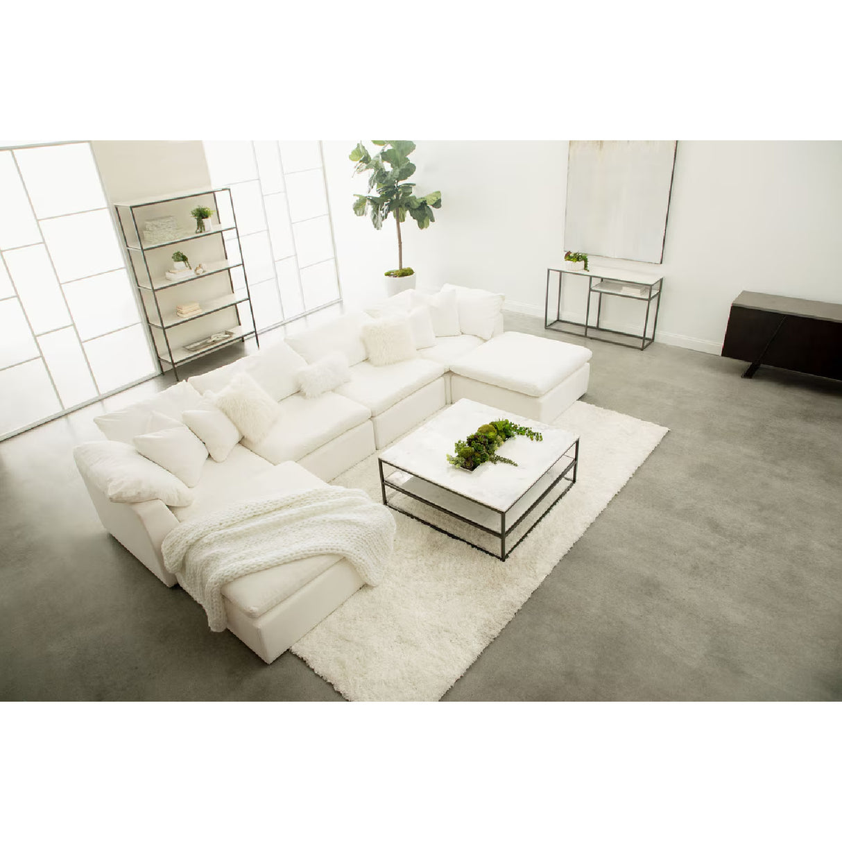 Modern European furniture - Square Cushioned Modular Ottoman - www.oroa.com